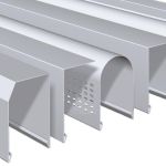 Verschiedene Blendenformen aus Aluminium für Raffstoren und Außenjalousien im Vergleich.